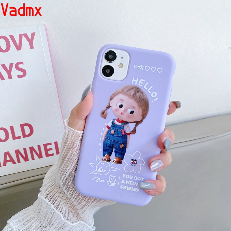 Ốp điện thoại hình cô bé hoạt hình cho OPPO A31 A9 A5 2020 A92S Reno Realme X2 XT X AX7 F11 2 F9 Pro A83 F1s A57 A39