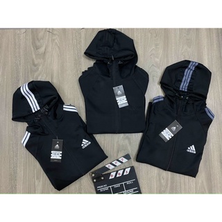  áo chống năng nam tay dài adidas tay dài màu đen có lỗ sỏ ống tay chất umi dày dặn cực đẹp 