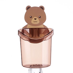 Cốc đựng bàn chải kem đánh răng dán tường hình gấu đa năng