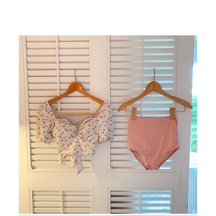 2336 - [Có sẵn] Bộ Bikini Đồ Bơi Áo 2 Tay Bồng Vintage | BigBuy360 - bigbuy360.vn
