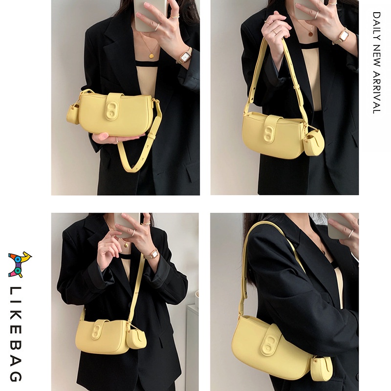 Túi đeo chéo, kẹp nách thời trang LIKEBAG bộ 2 túi da trơn 224XK7065 - LIBAGI