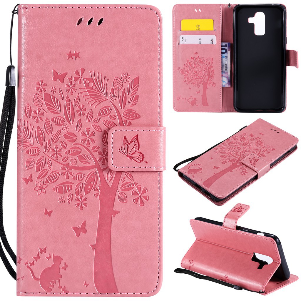 Ốp lưng dạng ví gập chất liệu da in hoa văn thời trang cho Samsung Galaxy J8 | BigBuy360 - bigbuy360.vn