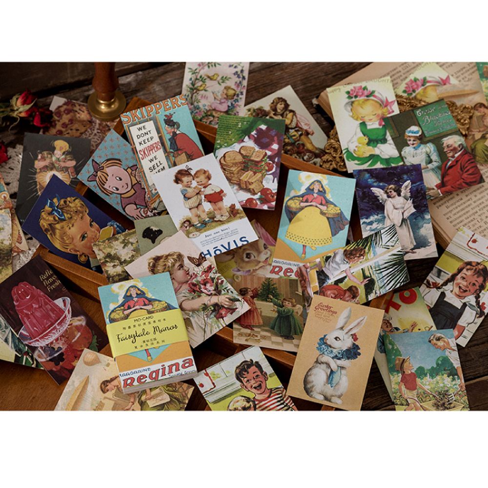 Bộ 60 tờ giấy trang trí sổ tay hình dấu chân phong cách cổ điển