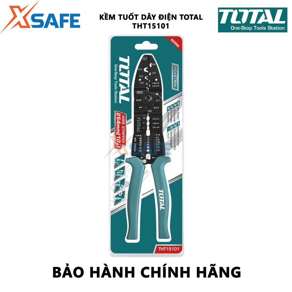 Kềm tuốt dây điện TOTAL THT15101 kích thước 10inch(254mm), chất liệu thép cứng rắn, bền bỉ - [XSAFE]
