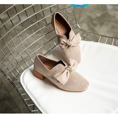 Giày Búp Bê Thắt Nơ Ngang Đế 5cm Da Lộn Mery Shoes - MBS481