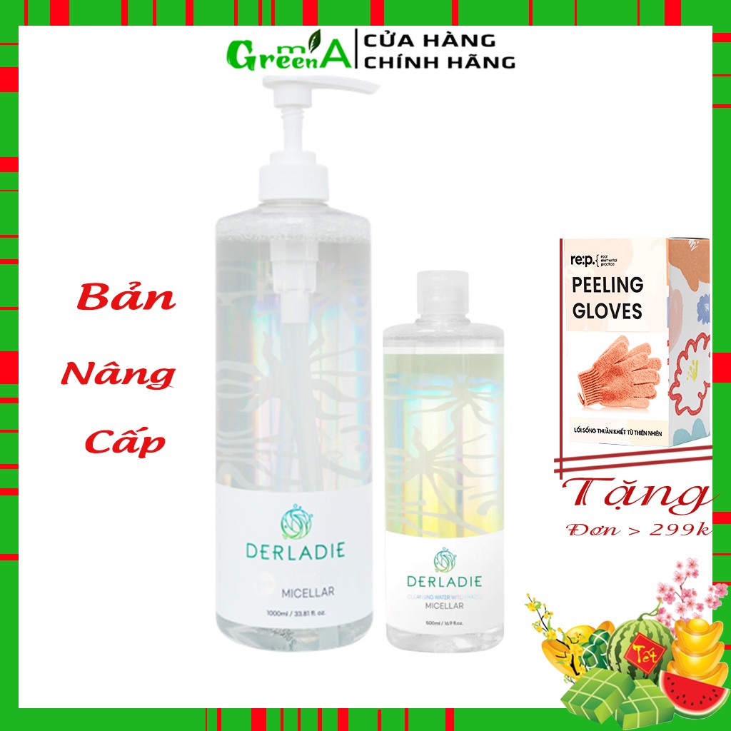 Tẩy Trang DERLADIE Cleansing Water Witch Hazel Nước Tẩy Trang Cây Phỉ Đầu Tiên Cho Mọi Loại Da Nhập Khẩu Chính Hãng