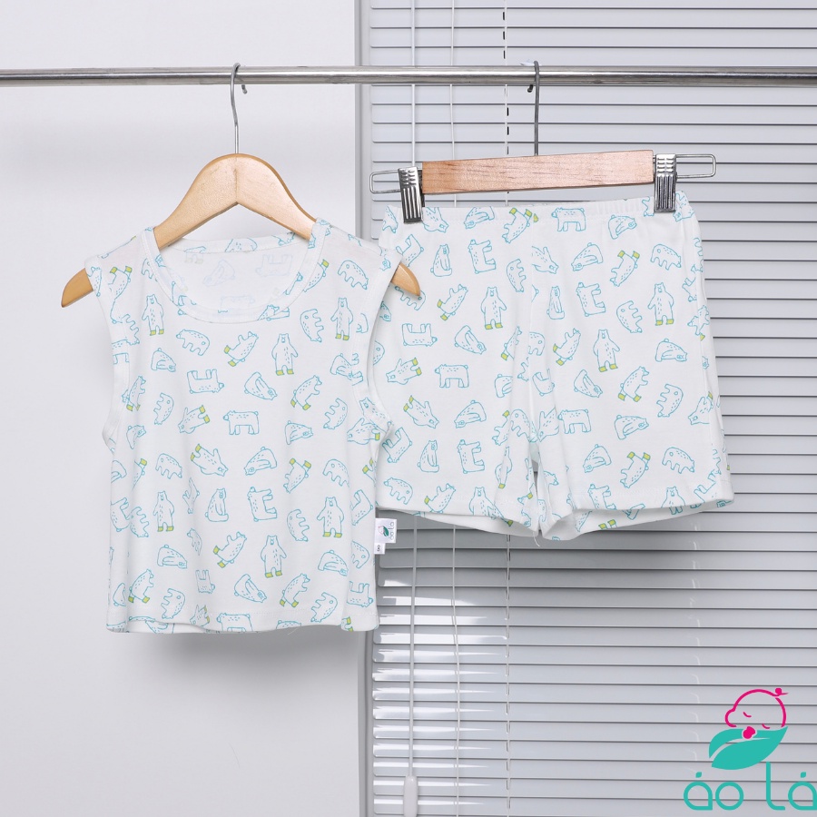 Bộ ba lỗ bé trai sát nách mùa hè thun cotton bozip mỏng mát co giãn thoải mái BOZT22 Áo Lá Homewear, đồ bộ hè bé trai