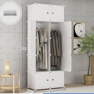 Tủ nhựa lắp ghép 10 ô, tủ quần áo nhựa lắp ghép chất lượng cao giá rẻ