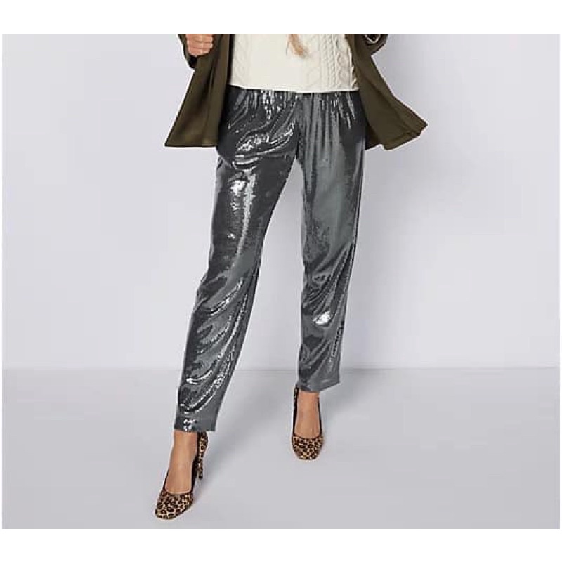 Quần sequin cạp thun dáng baggy xuất xịn