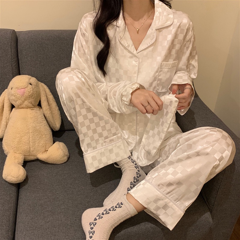 🔥Bộ Pijama🔥Chất Lụa Gấm Tay Dài- Quần Dài đồ bộ nữ pijama dài tay bigsize La103