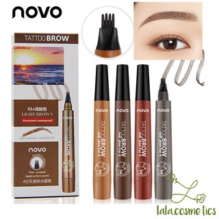 SIÊU LÂU TRÔI_ Bút kẻ mày phẩy sợi Novo Tattoo Watterproof Brow Ink Pen For 4 CHỐNG NƯỚC