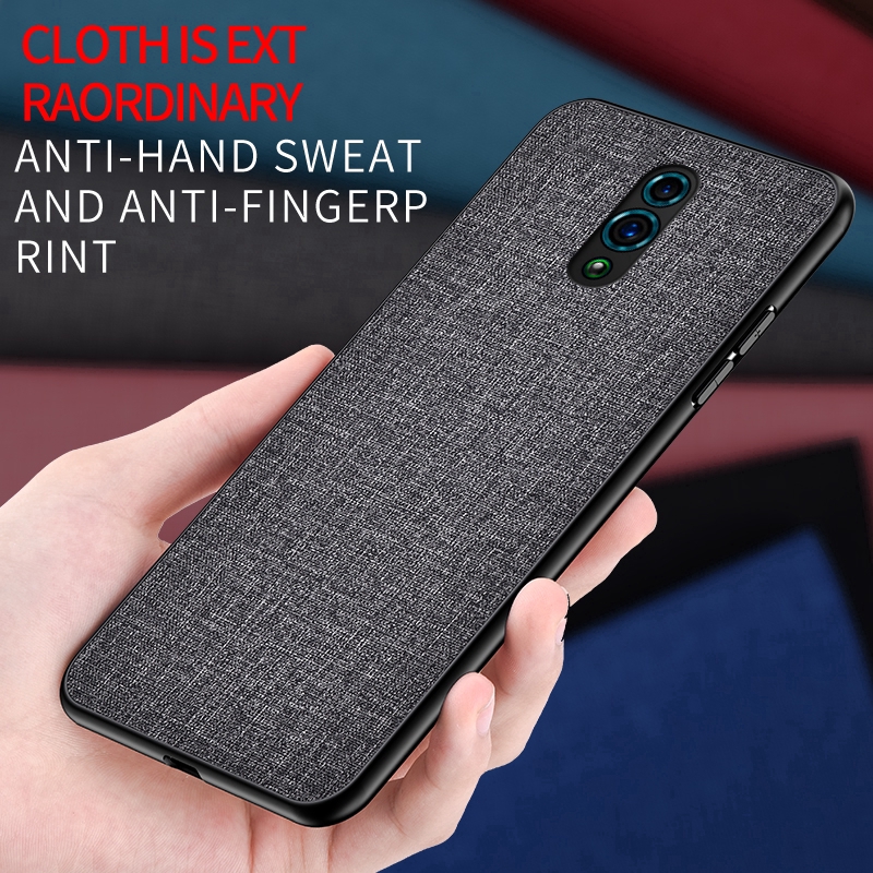 OPPO Reno 10x zoom Case Ultra Thin Soft Fabric Canvas Hybrid Protective Phone Cover