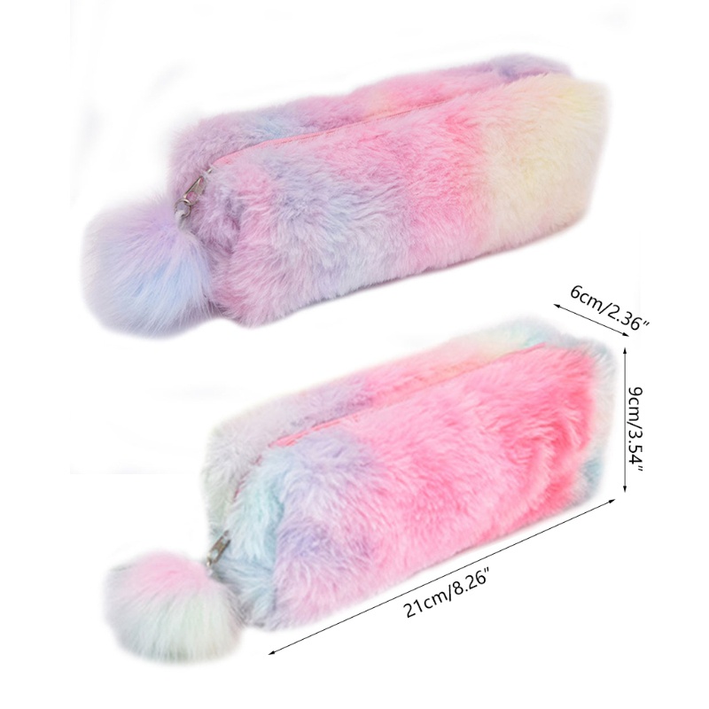 Túi Đựng Bút Bằng Lông Màu Pastel Cho Nữ