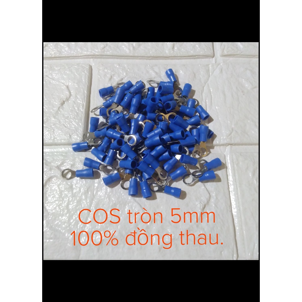 100 đầu cos đồng thau tròn 4mm