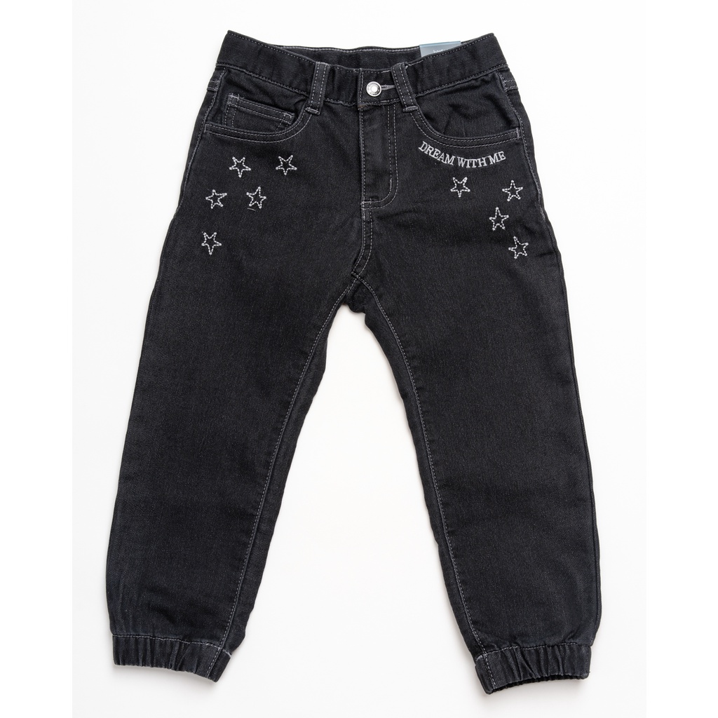 Quần jean bé gái kiểu jogger họa tiết ngôi sao Bossini 944102000