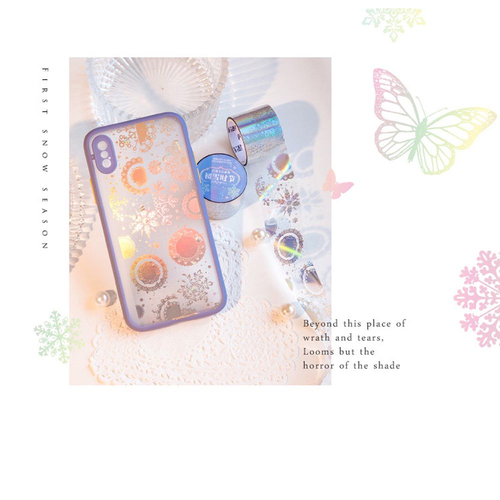 Cuộn băng keo PET trong suốt hình ngọn núi/ bươm bướm độc đáo trang trí sổ tay DIY