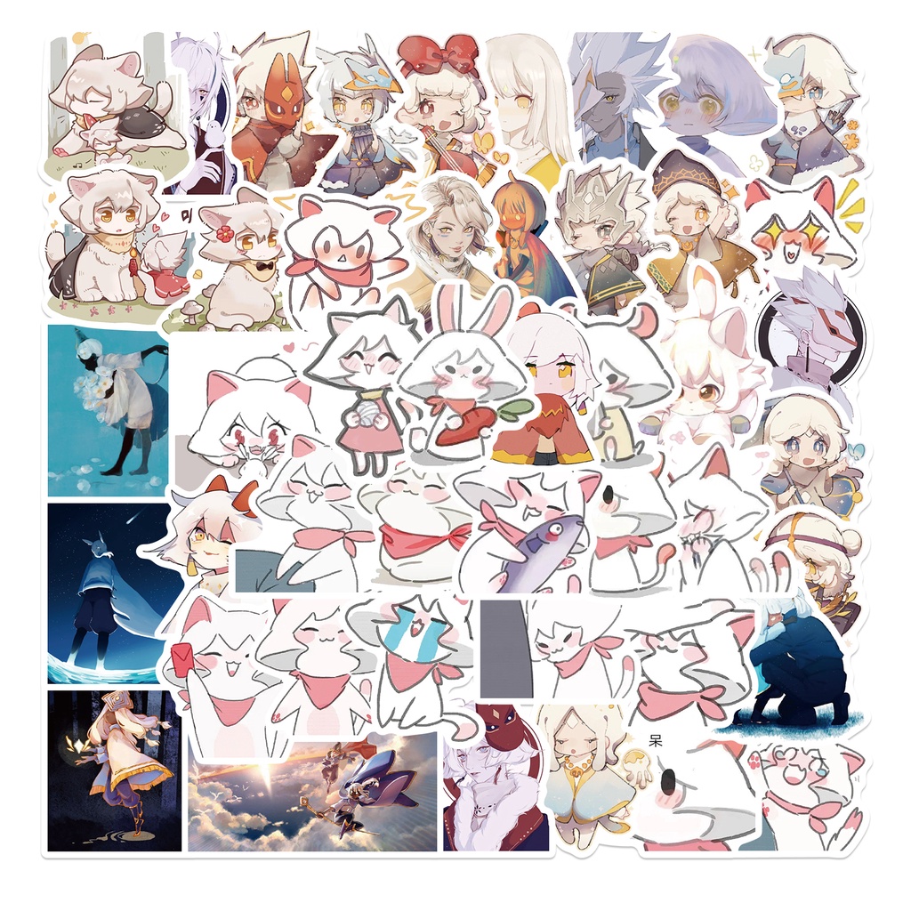 Set 50 miếng dán chống thấm nước hình Game Sky: Kids of Light trang trí hành lý/xe đạp