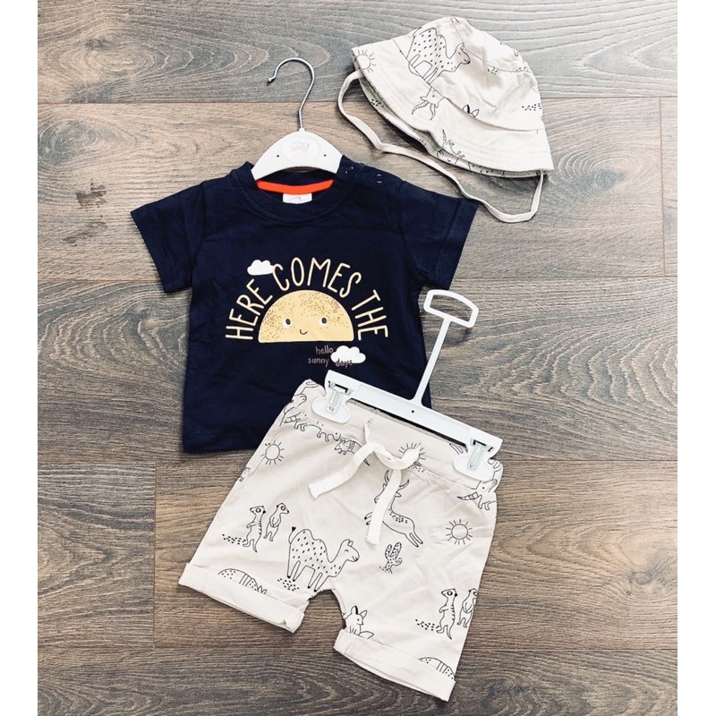 set 3 chi tiết bé trai kèm mũ