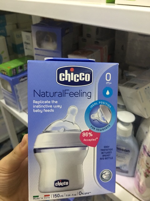 [Chính hãng- Made in Italy] Bình sữa núm nghiêng Pisa Natural Feeling Chicco