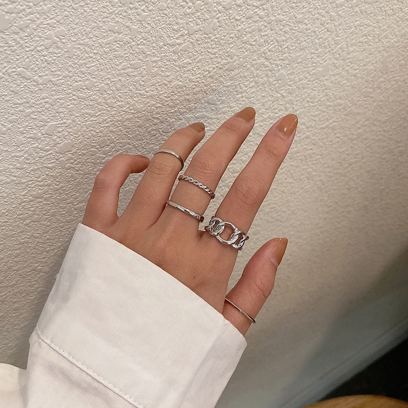 Set nhẫn Bell Mew 5 món phong cách Nhật Bản tinh tế NHAN78