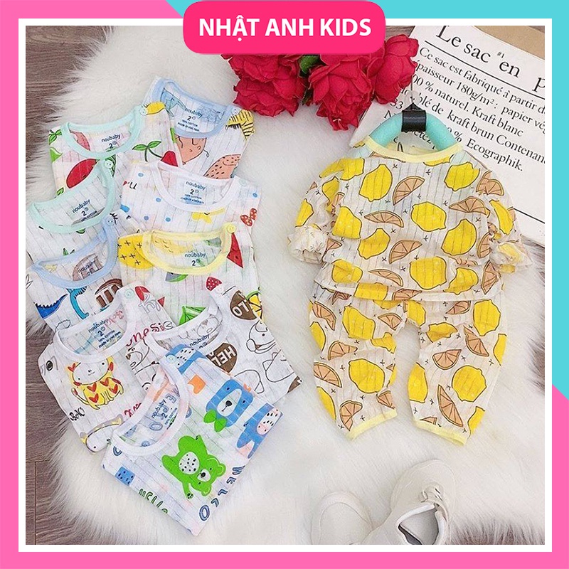 [THANH LÝ] Combo 05 bộ cotton giấy nằm điều hòa cho bé trai &amp; bé gái (4-14kg)
