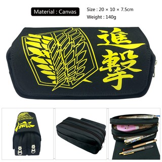 Hộp bút hình Attack on Titan/Shingeki No Kyojin Cosplay Canvas For Student Anime Pencil Bag
