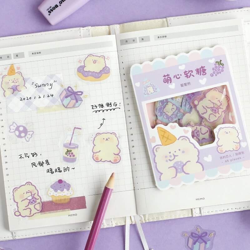 ⭐️Sticker34 bộ mẫu dán 45 miếng xinh xắn