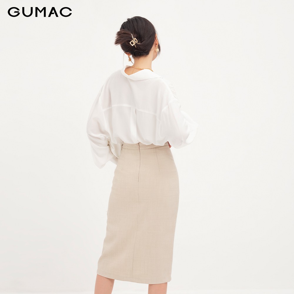 Chân váy nữ phối 3 nút GUMAC VA12121 | BigBuy360 - bigbuy360.vn