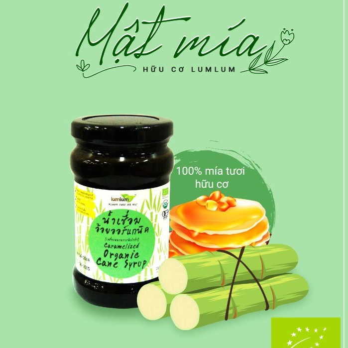 (HSD 10/2023) Mật mía hữu cơ 260ml Lumlum Organic Cane Syrup