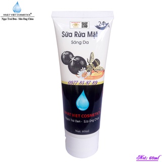 Sữa rửa mặt sáng da dưỡng chất Ngọc Trai Đen - Sữa Ong Chúa Nhật Việt Cosmetics (60ml)