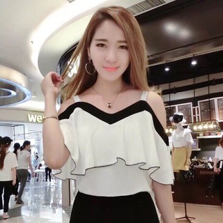Áo Voan hở Vai, Phối Bèo Thời Trang Mới