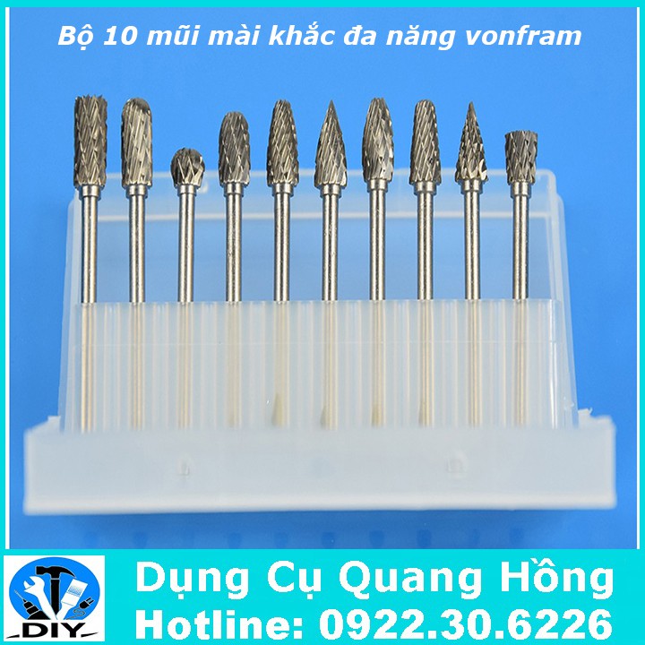 Bộ 10 mũi mài , khắc vonfram