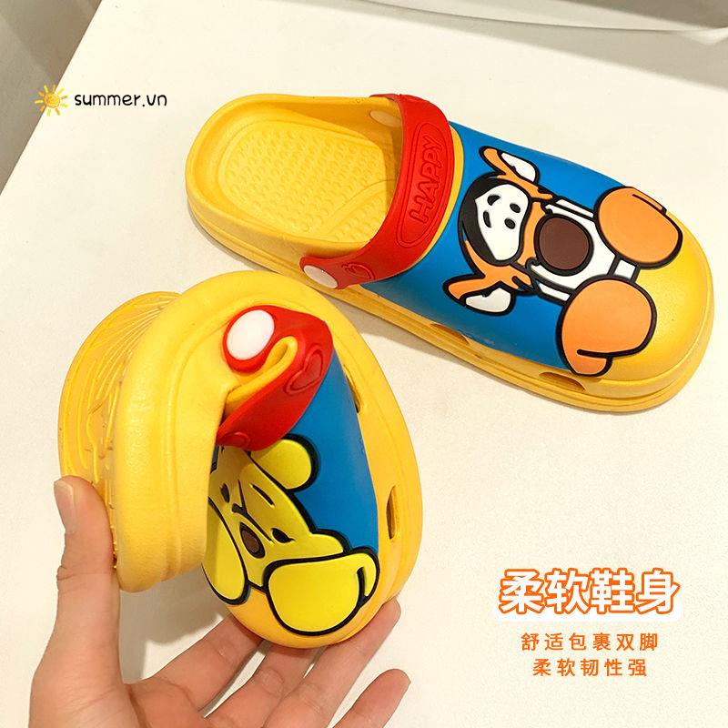 Dép Bít Mũi In Họa Tiết Hoạt Hình Chống Trượt Chống Mài Mòn Thích Hợp Cho Hoạt Động Ngoài Trời Vào Mùa Hè
