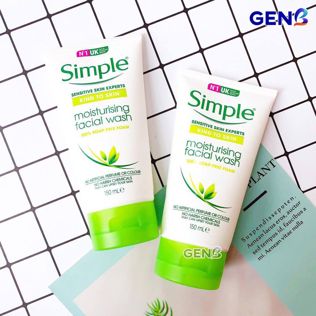 Sửa Rửa Mặt Simple Cho Da Dầu Mụn, Da Khô, Da Nhạy Cảm BAO CHECK CHÍNH HÃNG UK- Srm Gel Sữa Rửa Mặt Simple Skincare GENB | BigBuy360 - bigbuy360.vn