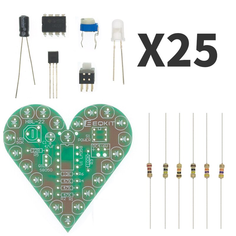 Bộ Đèn LED Thở Hình Trái Tim DC 4 V-6 V Màu Đỏ Trắng Xanh Lá DIY