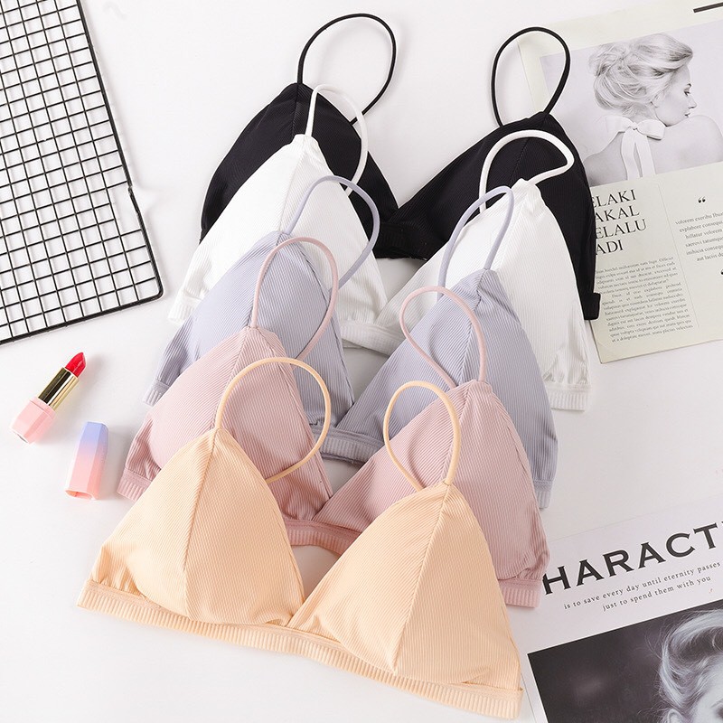 Áo ngưc, áo lót bra 2 dây mỏng manh trẻ trung, bralette cotton quyến rũ, Leblur