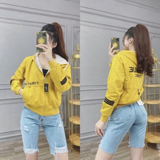 Áo khoát dù in chữ phối tay sọc siêu hot