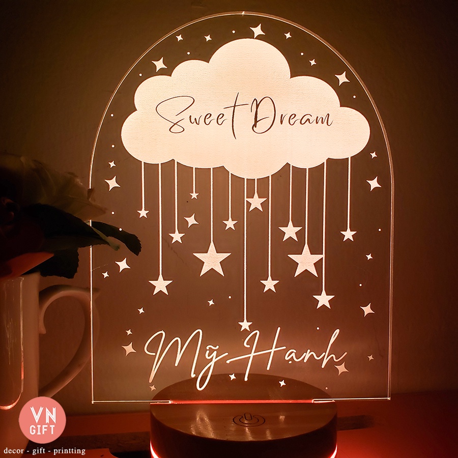 [BH 1 ĐỔI 1] Đèn ngủ ngôi sao khắc tên theo yc size 15cm 20 cm 25 cm có điều khiển từ xa,đèn 16 màu BH 3 tháng toàn quốc