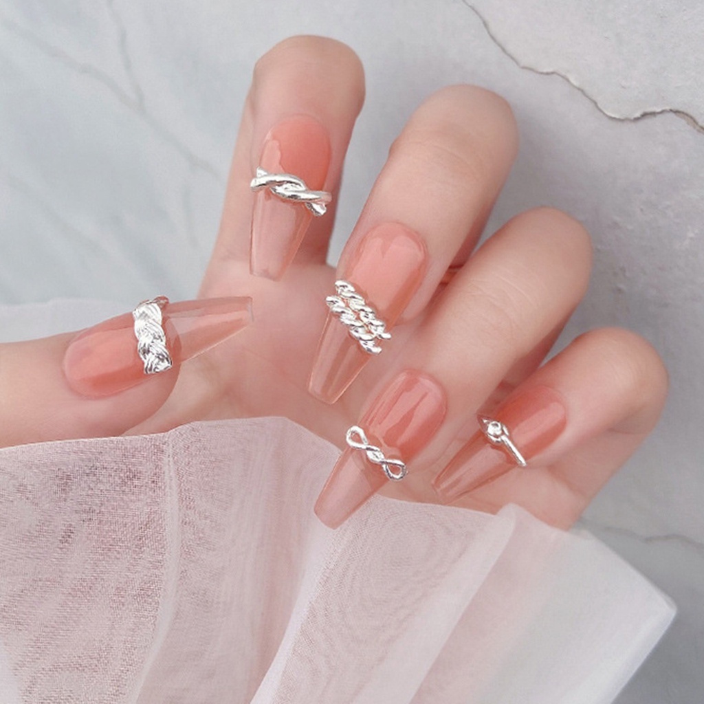 Bộ 20 Phụ Kiện Trang Trí Móng Tay 3D Bằng Hợp Kim Chống Rỉ Sét DIY