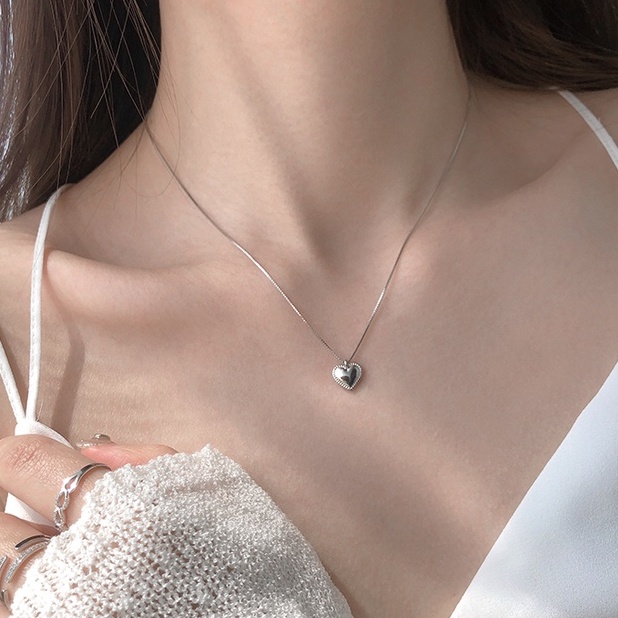 Dây chuyền bạc ý 925 trái tim tình yêu quà tặng nữ