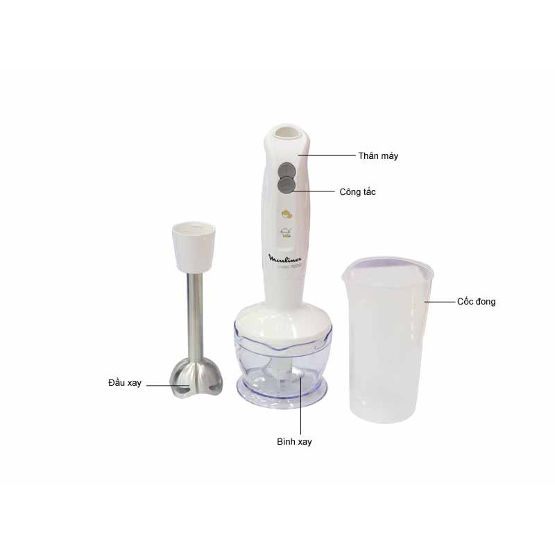 Máy xay cầm tay đa năng tiện lợi Moulinex 700W DD3021, xuất sứ Pháp, Hàng chính hãng, xay nhuyễn mịn, nhanh chóng