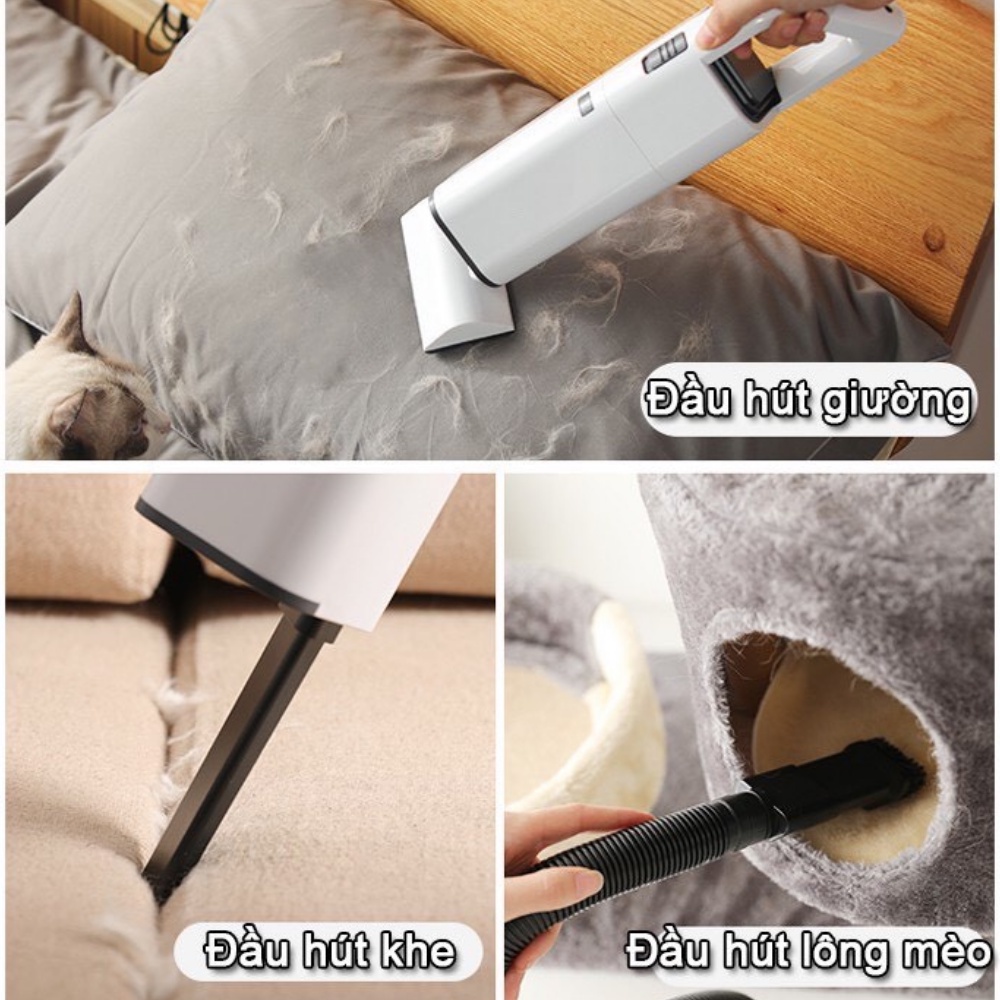 Máy hút bụi mini cầm tay AIKESI LB-8001,Máy hút bụi không dây an toàn,tiện dụng,dễ dàng cầm tay tặng kèm 4 đ