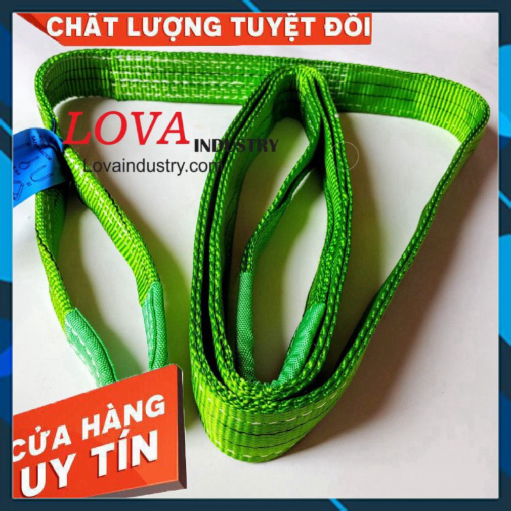 Dây Cáp Vải Cẩu Hàng 2 Tấn, Hệ số 5:1, Dài 1-10 Mét, 2 đầu mắt, bản 50mm Kho Quận 12