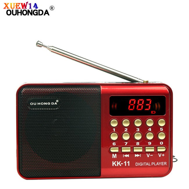 NG K11 FM Rechargeable Mini Portable Radio Handheld Digital FM USB TF MP3 Player Speaker