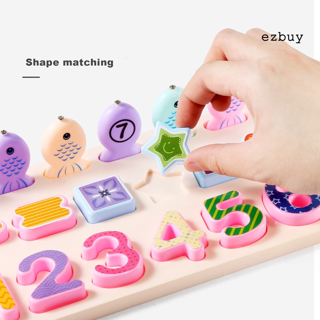 1 Set Puzzle Toy Educational Interactive Exquisite Workmanship Kids Magnetic Fishing Puzzle for Home