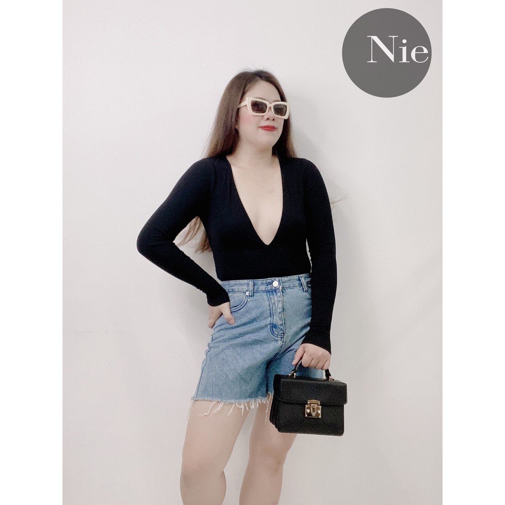 [XUẤT XỊN] Bodysuit tay dài cổ xẻ quyến rũ ngây ngất💘 | BigBuy360 - bigbuy360.vn