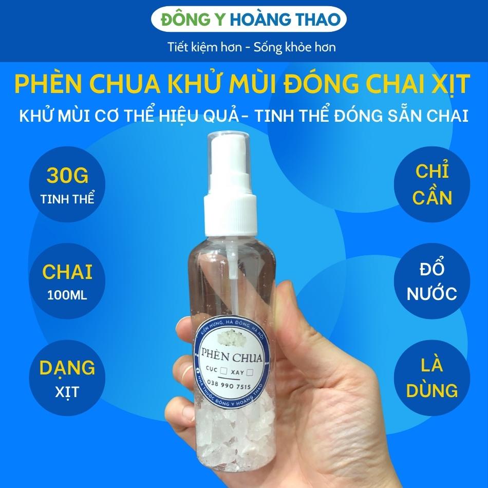 ✅Chai Phèn Chua khử mùi 30G tinh thể, đóng chai 100ml dạng xịt - khử mùi hôi nách hiệu quả