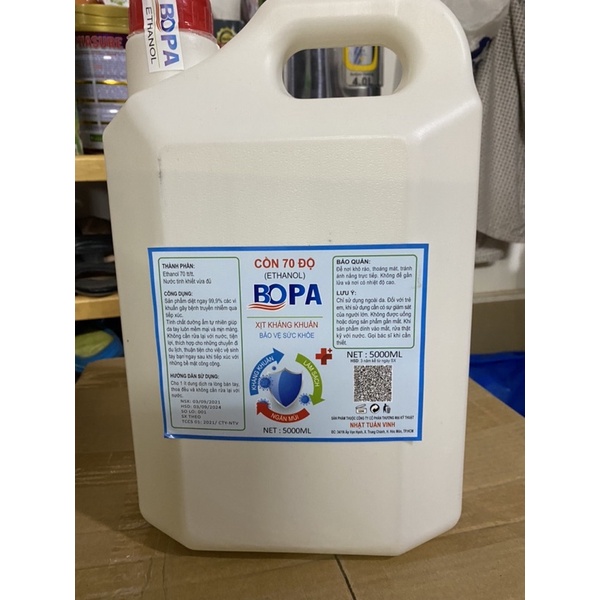 Cồn y tế Bopa can 5L