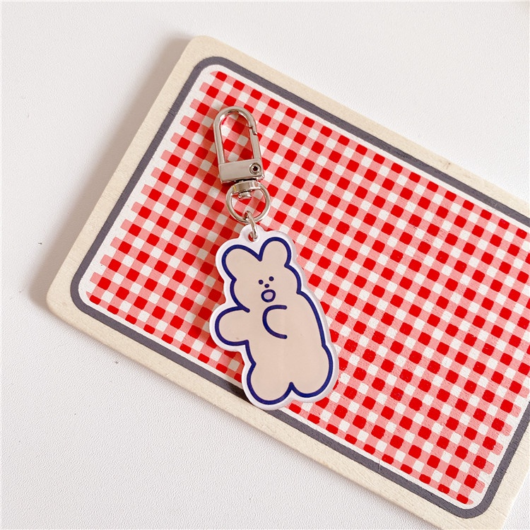 Móc Khóa Acrylic Hình Gấu Dễ Thương Phong Cách Hàn Quốc