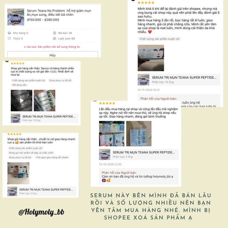Serum Teana No Problem Super Peptides ngừa mụn ẩn, giảm mụn sưng kiểm soát dầu nhờn